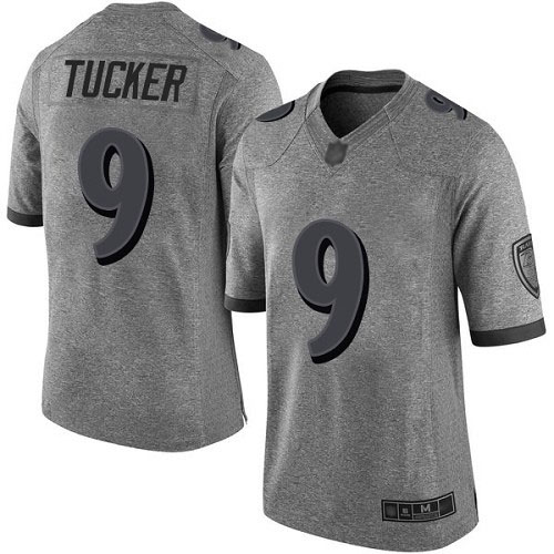 Baltimore Ravens Limited Gray Men Justin Tucker Jersey NFL Football #9 Gridiron